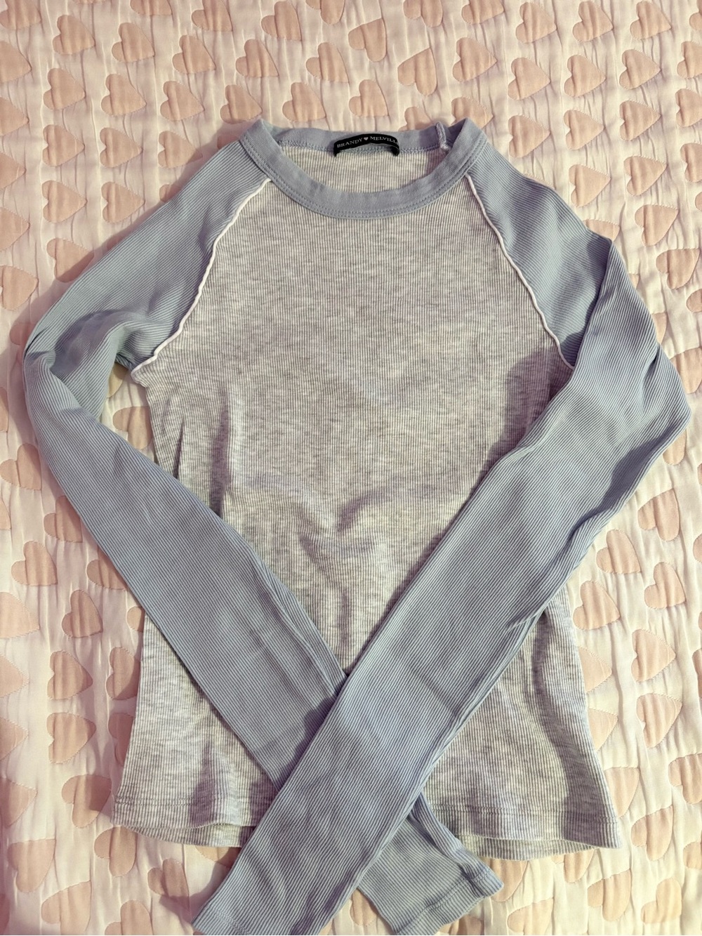 Brandy Melville Light Gray Long-Sleeve Women's Top